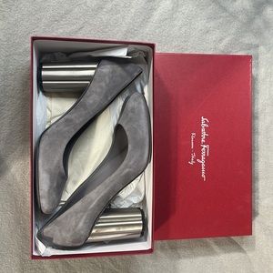Salvatore Ferragamo suede closed toe heel